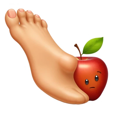 showing a cartoon human foot stepping on a small bug , slightly squished but cartoonish, no violence, playful Apple emoji style sticker