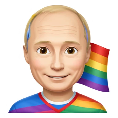 putin with pride flag sticker