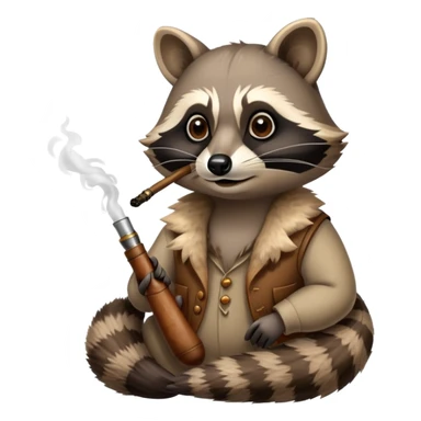 Raccoon smoking a pipe sticker
