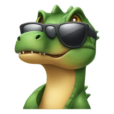 Dinosaur wearing sunglasses with stars sticker