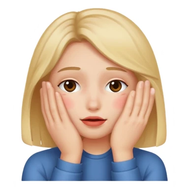 blushing covering face with hand sticker