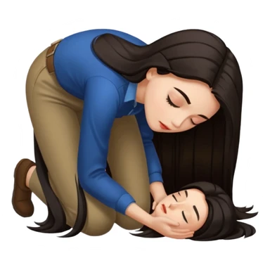 Woman Laying face down on the ground  sticker