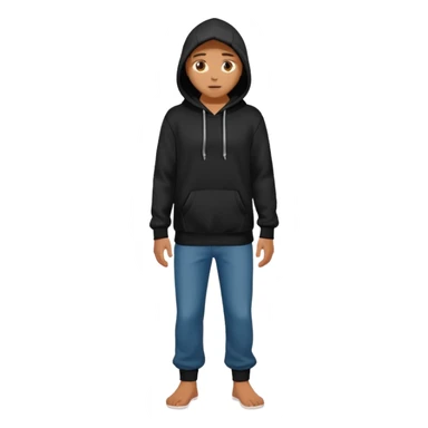 fullbody Mysterious man in black hoodie sticker