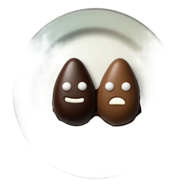 Chocolate and vanilla quenelle on glass plate sticker