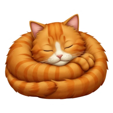 orange cat sleeping sticker