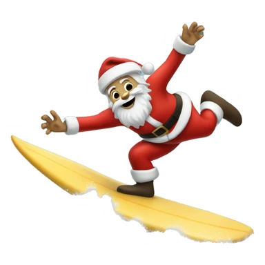 Santa clause surfing  sticker