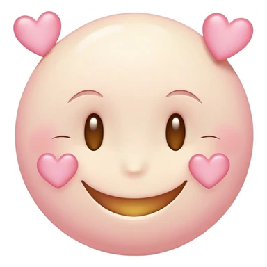 a smiley face with light pink hearts  sticker