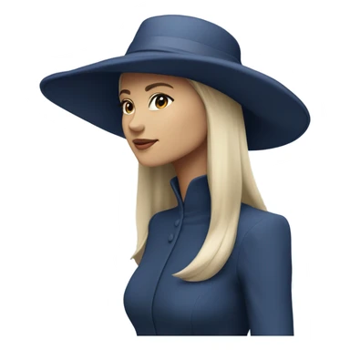 Darl blue woman hat sticker