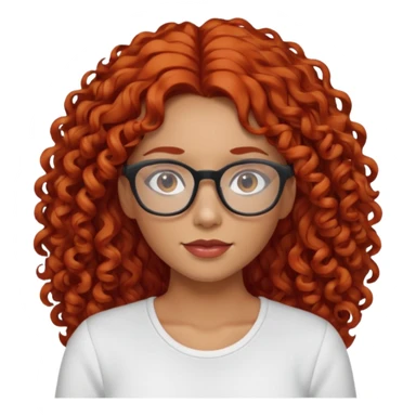 rizada peli roja , trigueña , con lentes y top blanco pelo largo  sticker