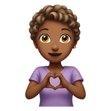 Cute girl doing heart with her hands  sticker