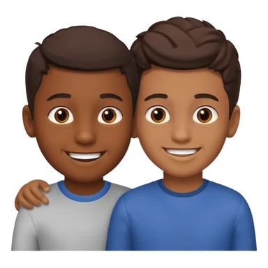 Two boys having a conversation facing at each other. sticker