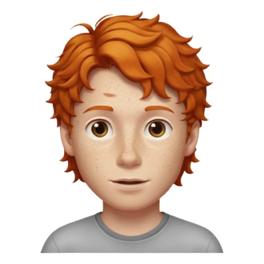 ginger boy wavy hair sticker