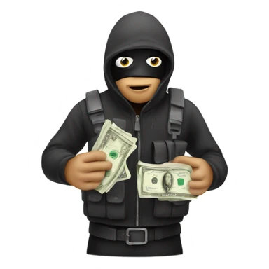 Robber with money bog sticker