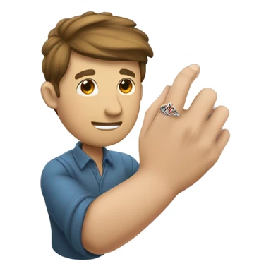 Un homme à genoux qui tient une bague dans la main en l’air  sticker