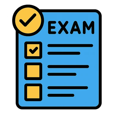 blue exam icon sticker