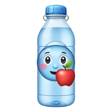 A water bottle emoji with the brand being *Apple Water* sticker