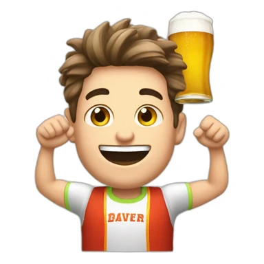 Cheering antoine Dupont with a craft beer sticker