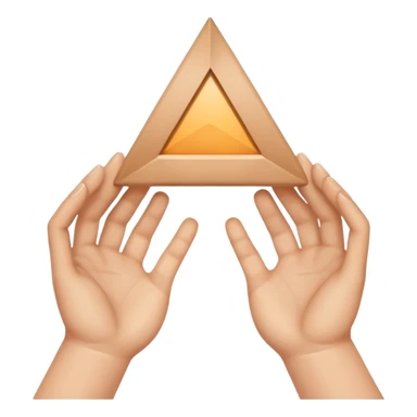 Similar to the heart hands emoji, this emoji should show a triangle created by the fingers of the hands.  sticker