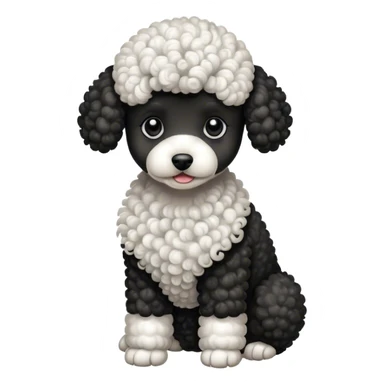 Black and white poodle dog sticker