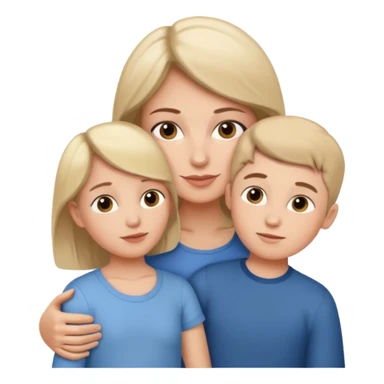 Mom and boy sticker