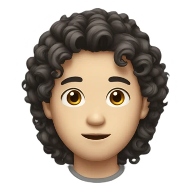 Big eyes, fair complexion, long hair, a little curly, Asian man sticker