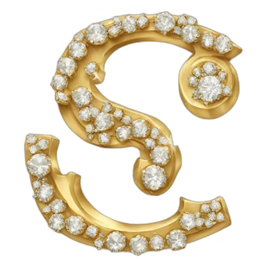 Gold and diamonds letter G sticker