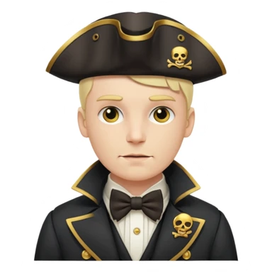 Pirate captain with bow tie under coat sticker