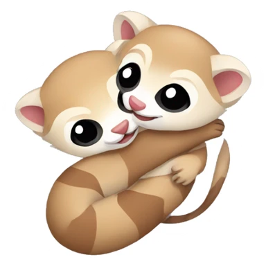 two ferrets hugging sticker