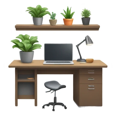 modern-minimalistic-decorated-home-office-front view sticker