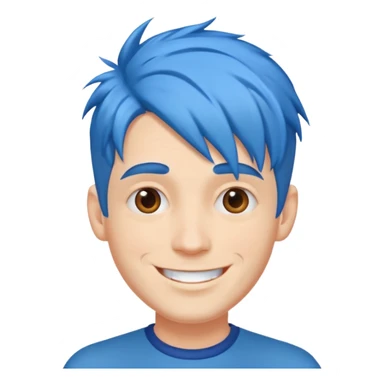 Happy Man strange  blue hair head sticker