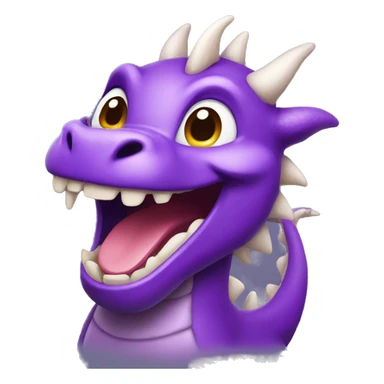 cute purple dragon laughing  sticker