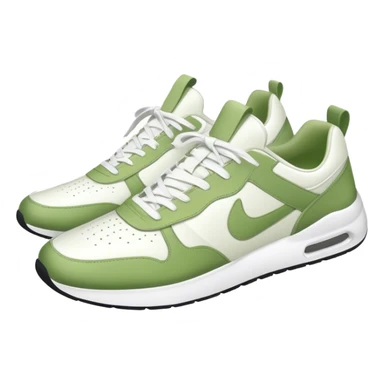 white and matcha colored sneakers sticker