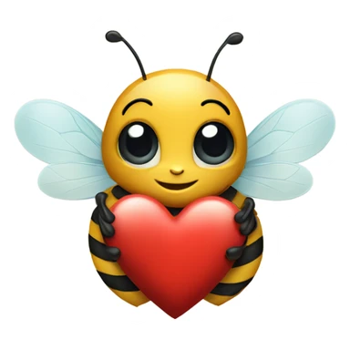 Honeybee holding heart sticker