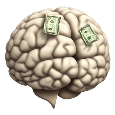 A brain that is about to explode with money  sticker