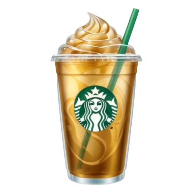 Gold Starbucks iced drink  sticker