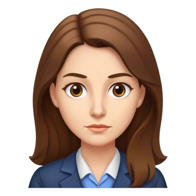 Strict female teacher with Long Brown hair sticker