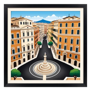 piazza di spagna view from up above
no square style no frame png style 
no squared only building 4k  sticker