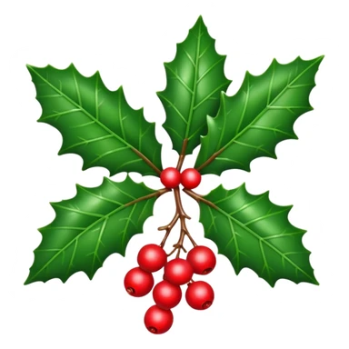 Christmas holly with three leaf sticker