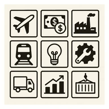 large resolution square minimal icons, space semiotic, black print on white background, square outline icons, sleek symbols, transportation, economy, engineering, industry. Designed for signage.  sticker