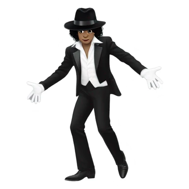 “Michael Jackson in a black suit, white glove, and fedora, striking a dance pose.” sticker