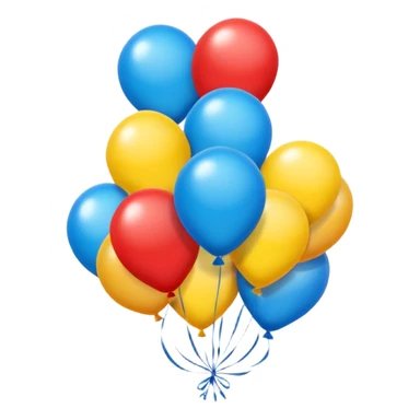 balloons in bright colors, floating and festive sticker