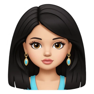selena gomez as pretty bratz baddie, black hair sticker