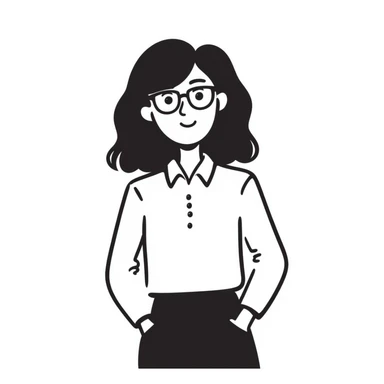 business lady with black rimmed glasses sticker