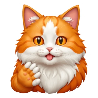 cat licking its paw sticker