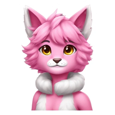 Anthropomorphic Anthro Pink Sona Lynx-Fakémon Furry Full Body sticker