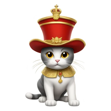 Cat wearing beefeater London hat sticker