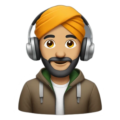 Sardar guy wearing headphones sticker