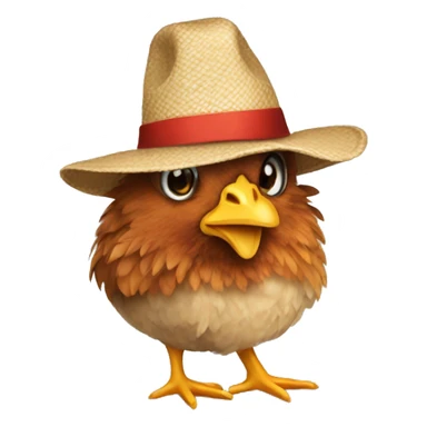 hen with hat sticker