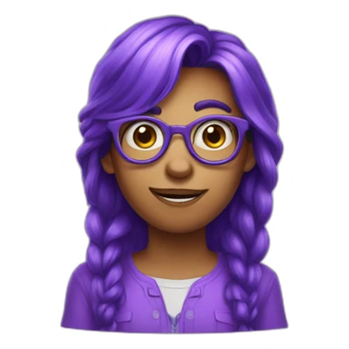 violet nerdy logical monster sticker