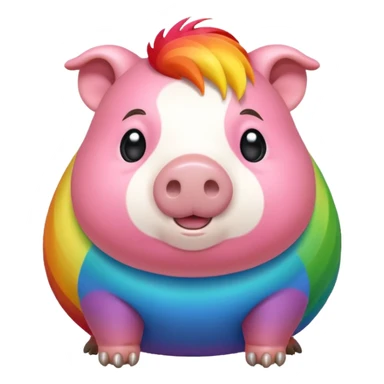 rainbow colored gunea pig sticker